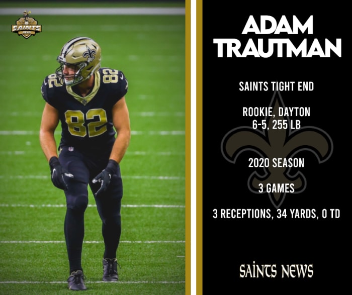 Saints Tight End, Adam Trautman